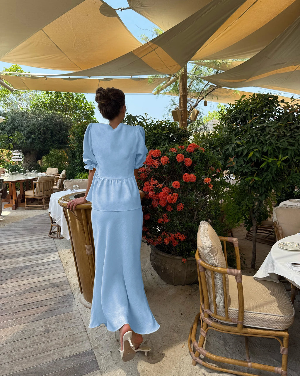Ulvly Cotton Puff Sleeve &amp; Skirt Set