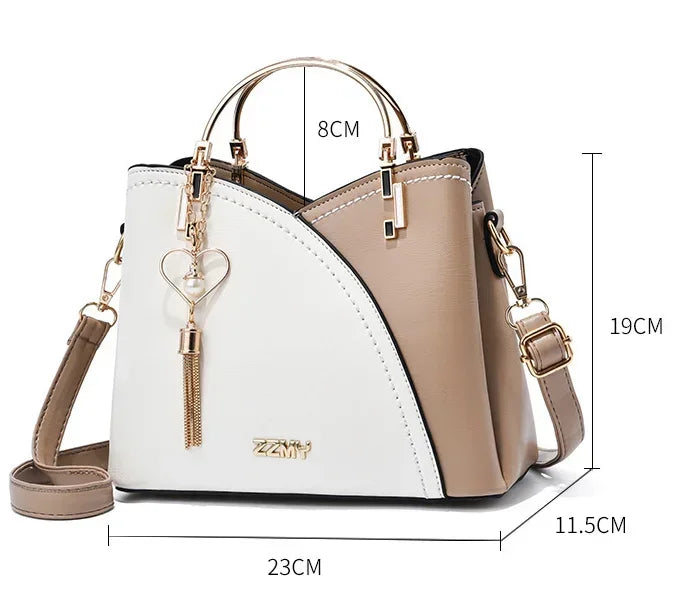 Ulvly Patchwork PU Leather Shoulder Bag