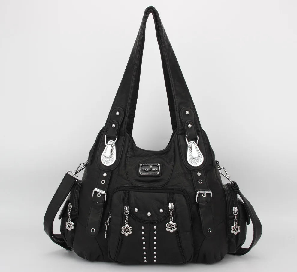 Ulvly Soft PU Leather Hobo Bag