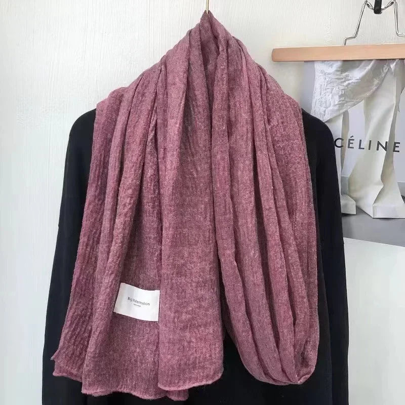Ulvly Retro Cotton-Linen Touch Scarf