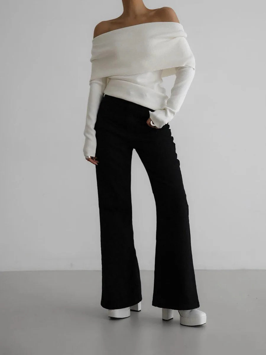 Ulvly One-Shoulder Knit Pullover