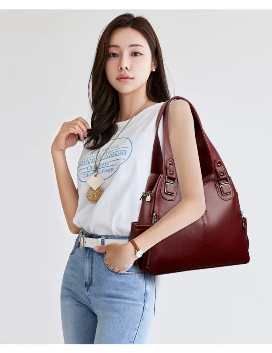 Ulvly Soft Leather Casual Tote