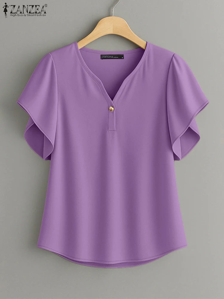 Ulvly V Neck Summer Blouse