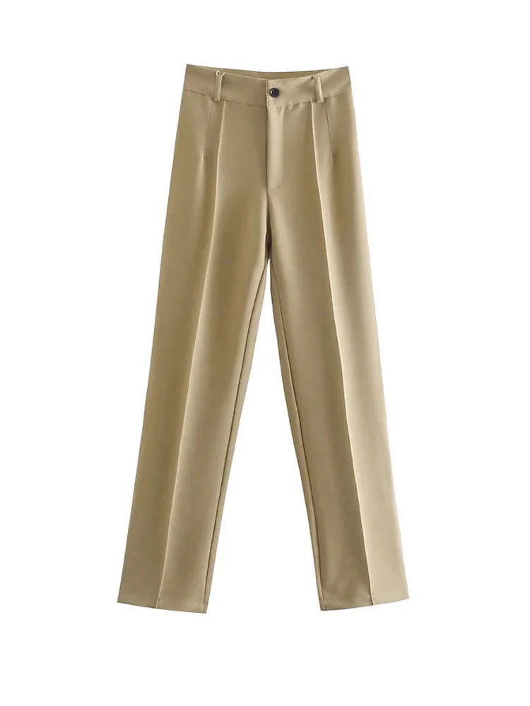 Ulvly High-Waist Straight Trousers