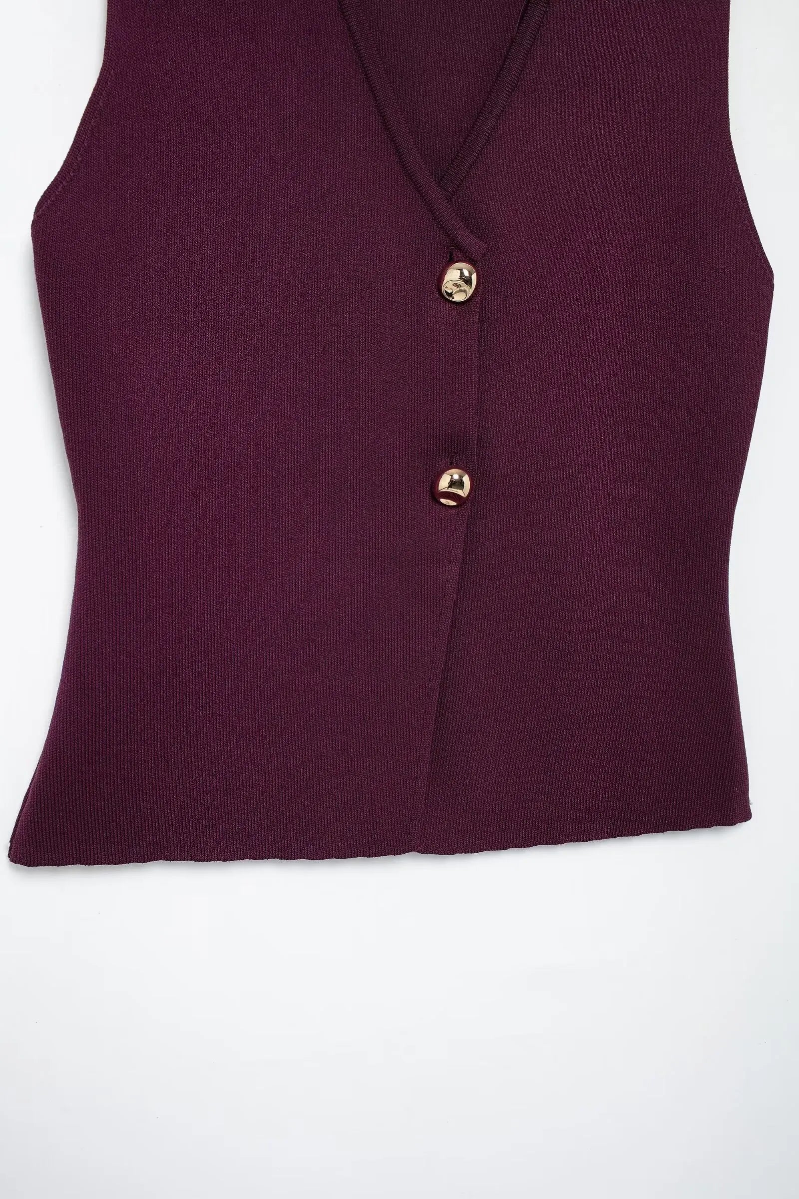 Ulvly Wine Red Knit Vest & Skirt Set