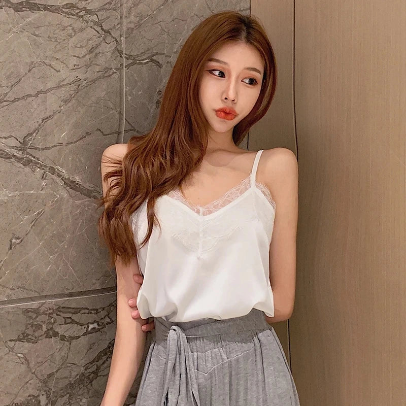 Ulvly Lace Satin Cami Top