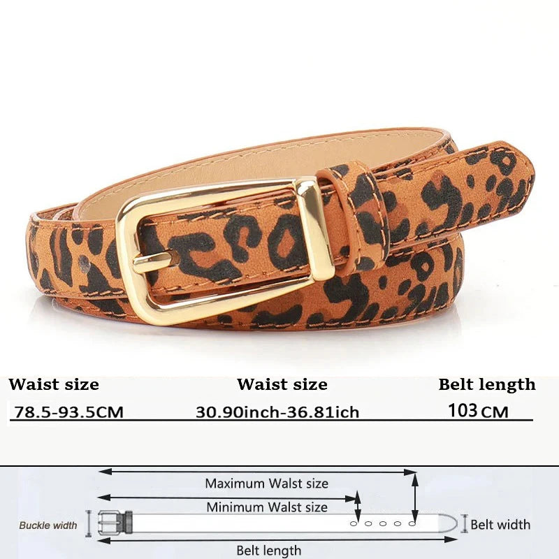 Ulvly Leopard Print Slim Belt