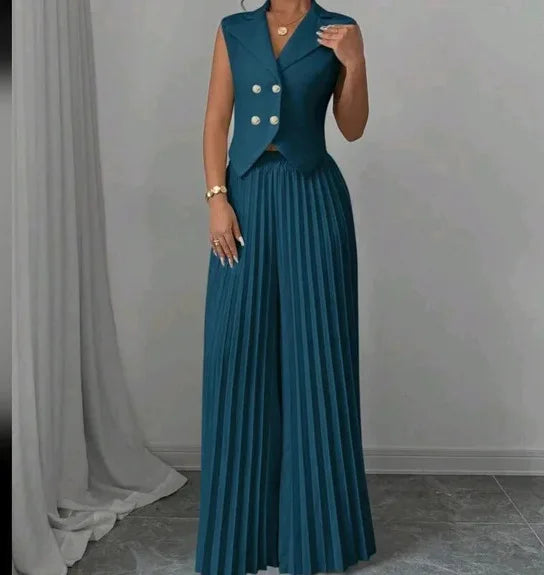 Ulvly Vest &amp; Wide-Leg Trousers Set