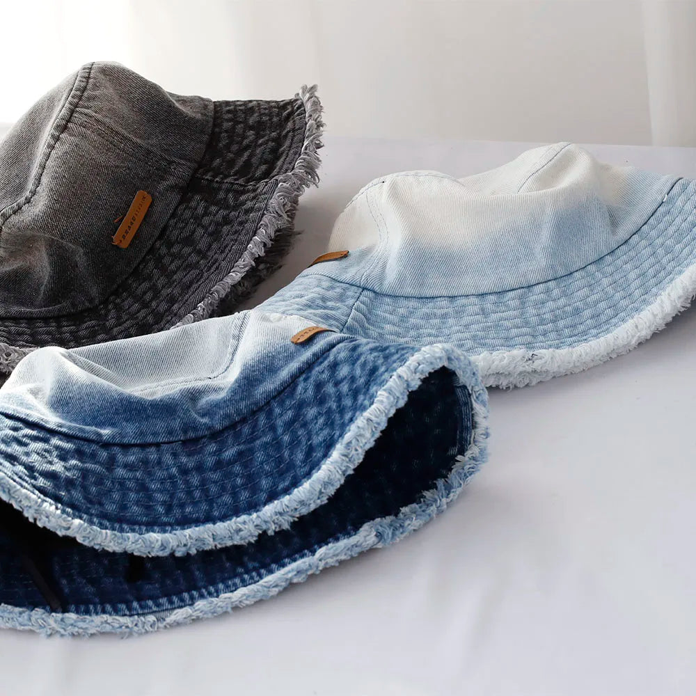 Ulvly Denim Cowboy Bucket Hat with Strap