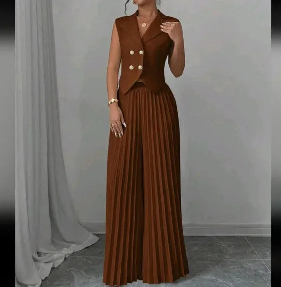 Ulvly Vest &amp; Wide-Leg Trousers Set