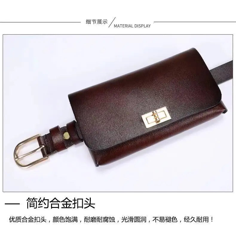 Ulvly Leather Belt with Mini Phone Bag