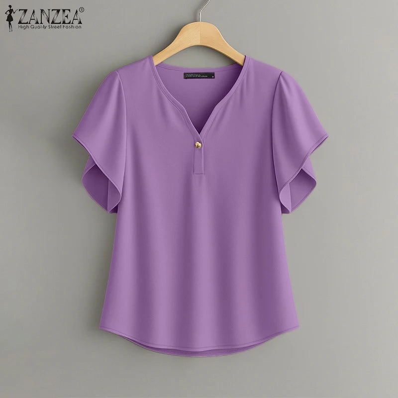 Ulvly V Neck Summer Blouse