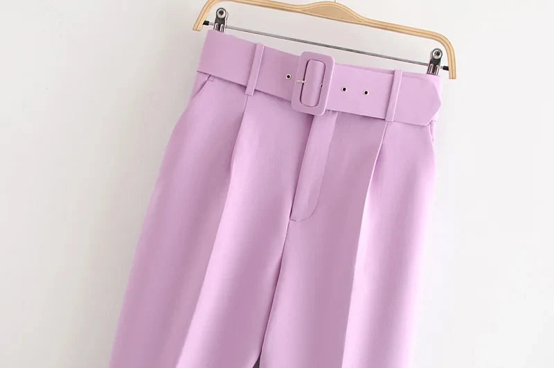 Ulvly High-Waist Belted Trousers