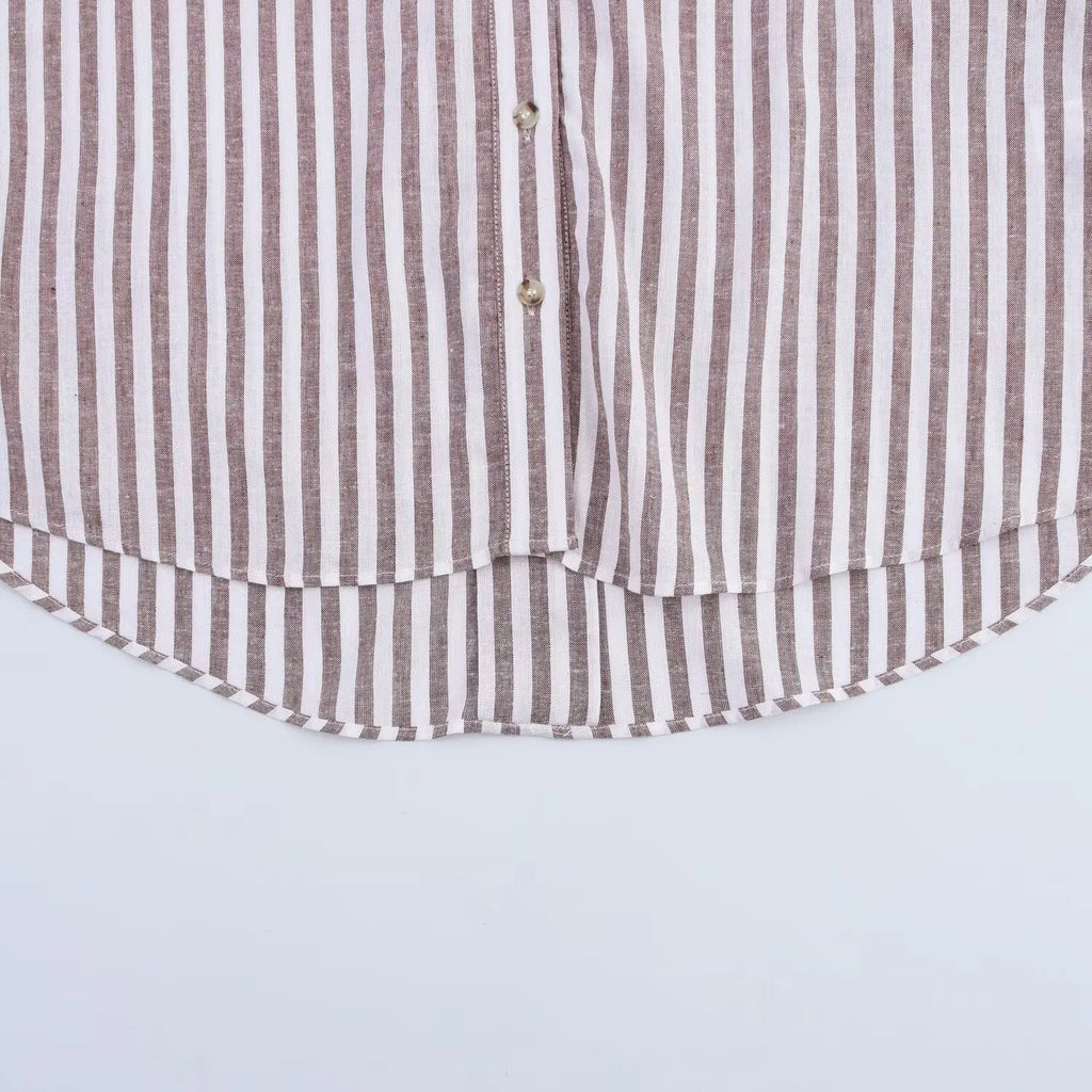 Ulvly Linen-Blend Striped Shirt