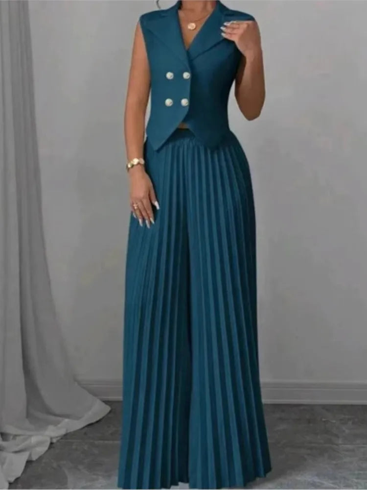Ulvly Vest &amp; Wide-Leg Trousers Set