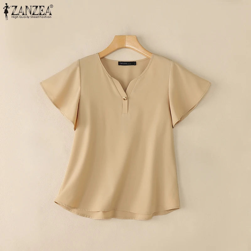 Ulvly V Neck Summer Blouse