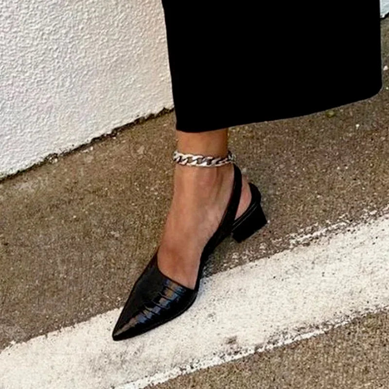 Ulvly Vintage Pointed-Toe Slingback Sandals