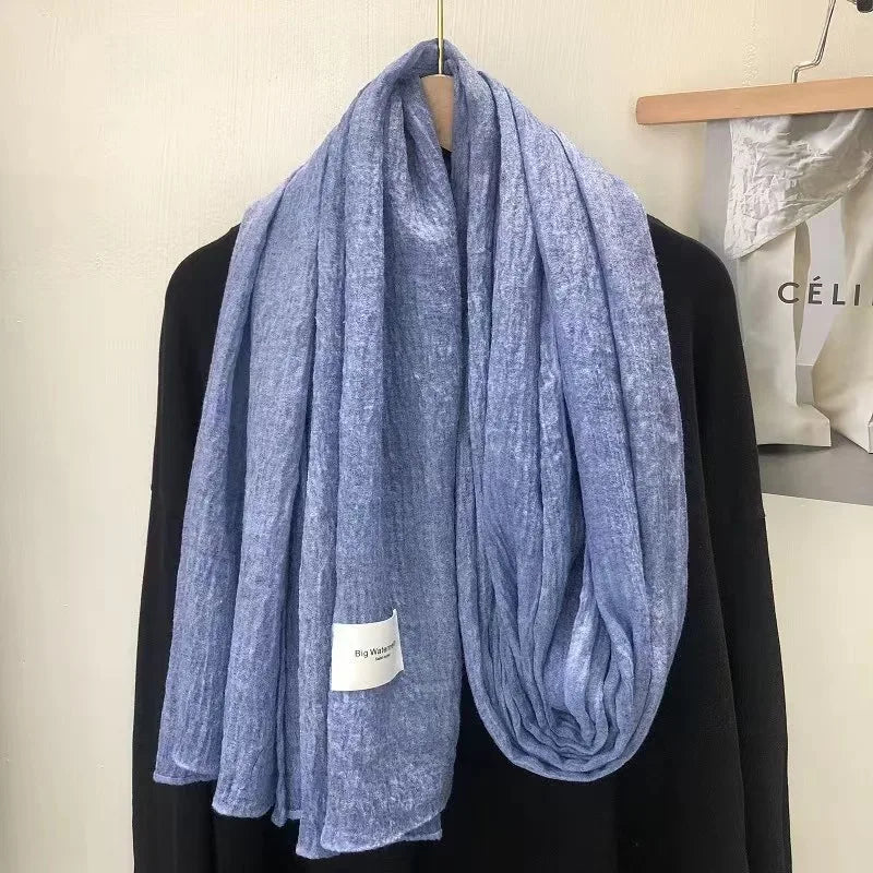 Ulvly Retro Cotton-Linen Touch Scarf