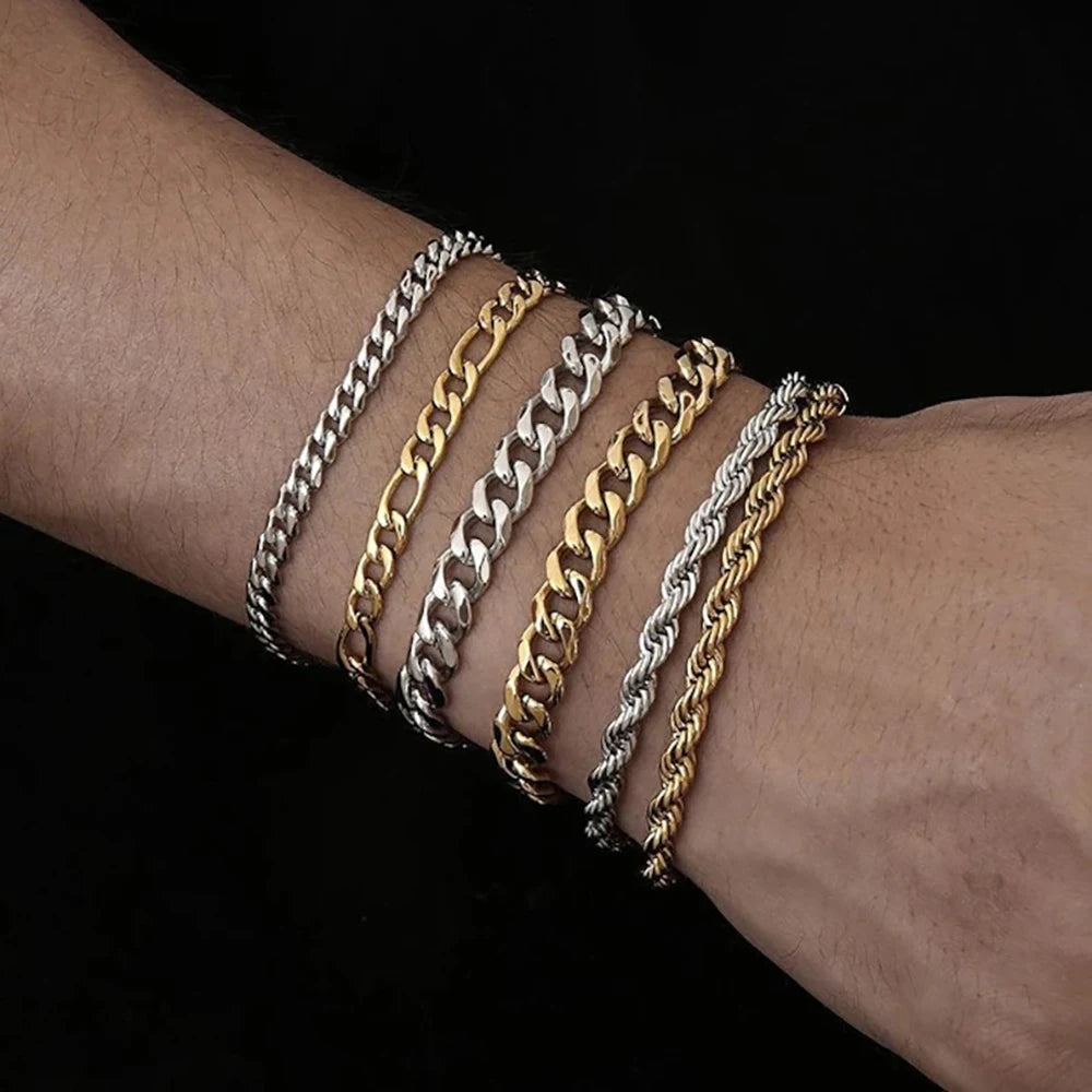 Ulvly Stainless Steel Link Chain Bracelet – Waterproof and Fade-Resistant