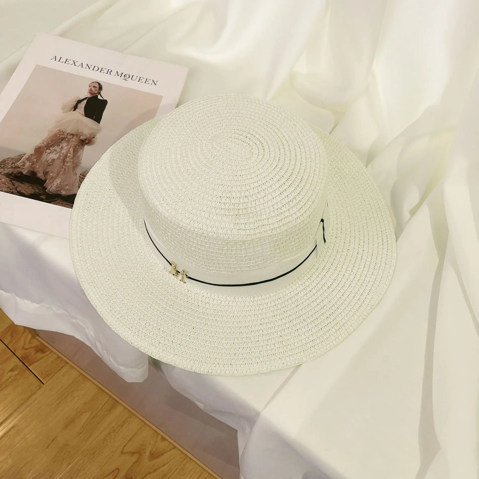 Ulvly Luxury Flared Straw Sun Hat