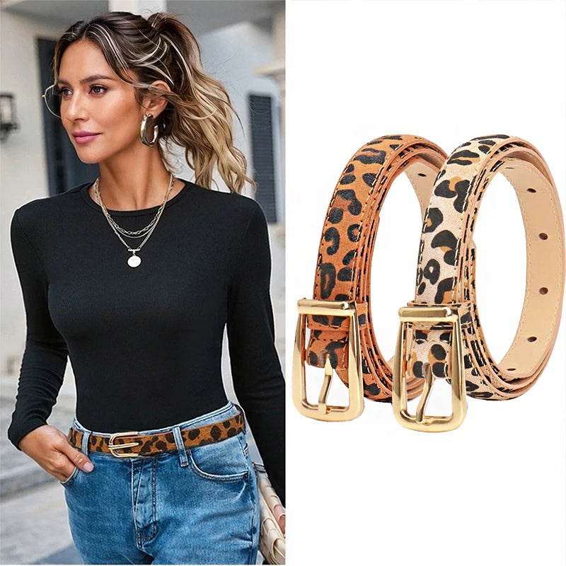 Ulvly Leopard Print Slim Belt