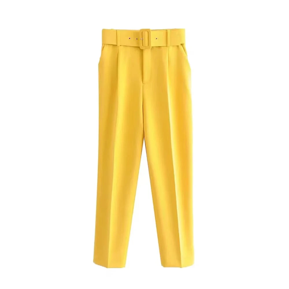 Ulvly High-Waist Belted Trousers
