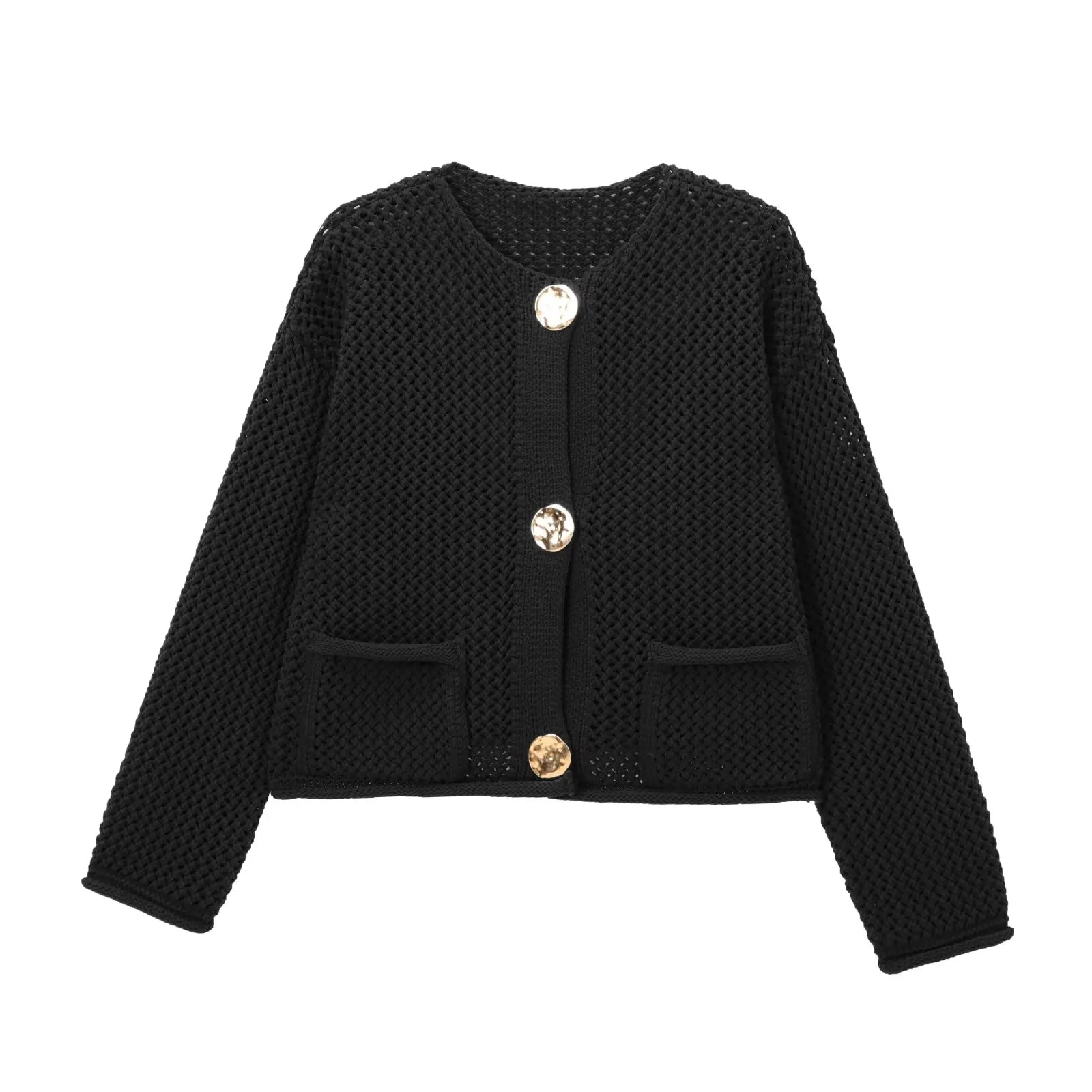 Ulvly Metal-Button Knit Cardigan