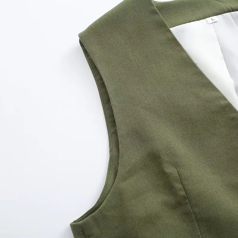 Ulvly Linen Vest &amp; Shorts Suit