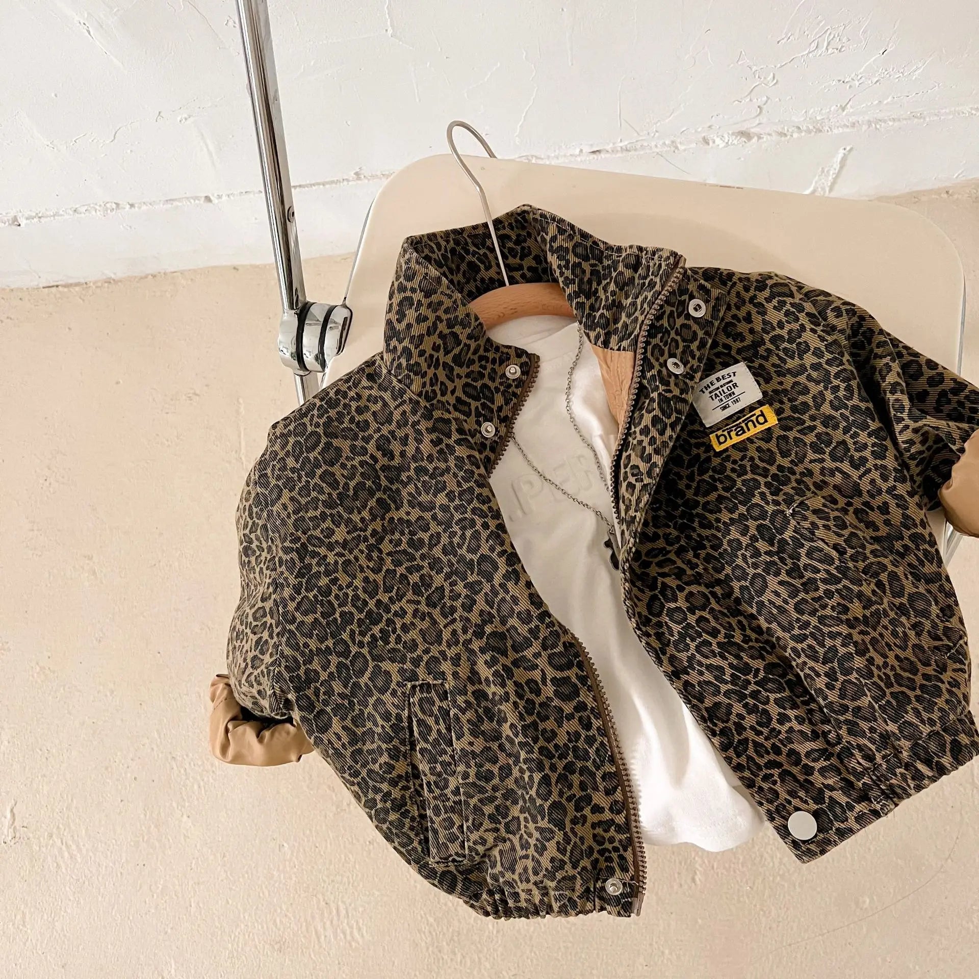 Ulvly Kids Leopard Denim Jacket