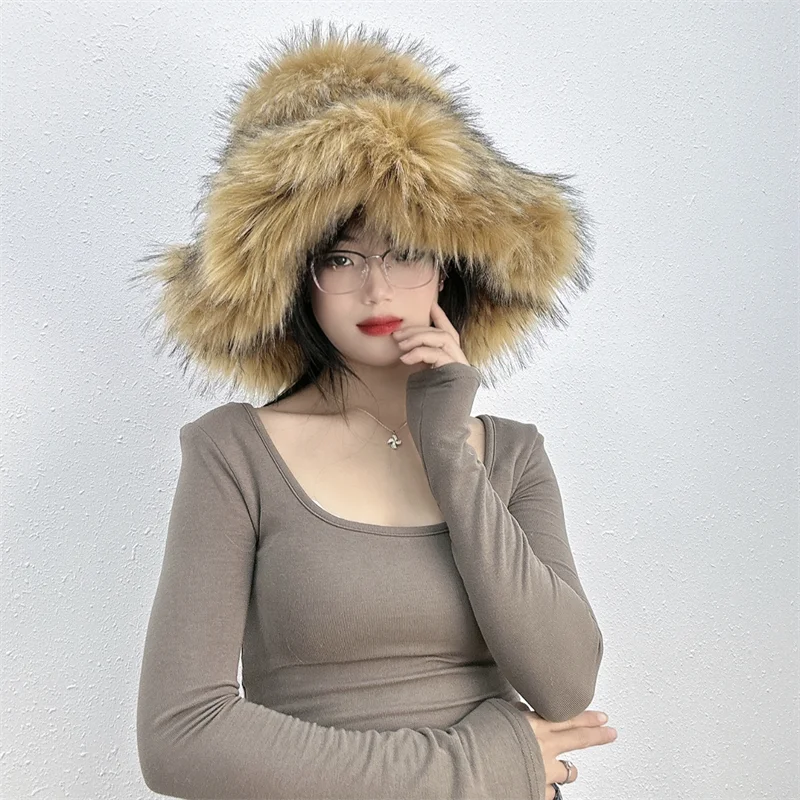 Ulvly Winter Plush Bucket Hat with Earflaps