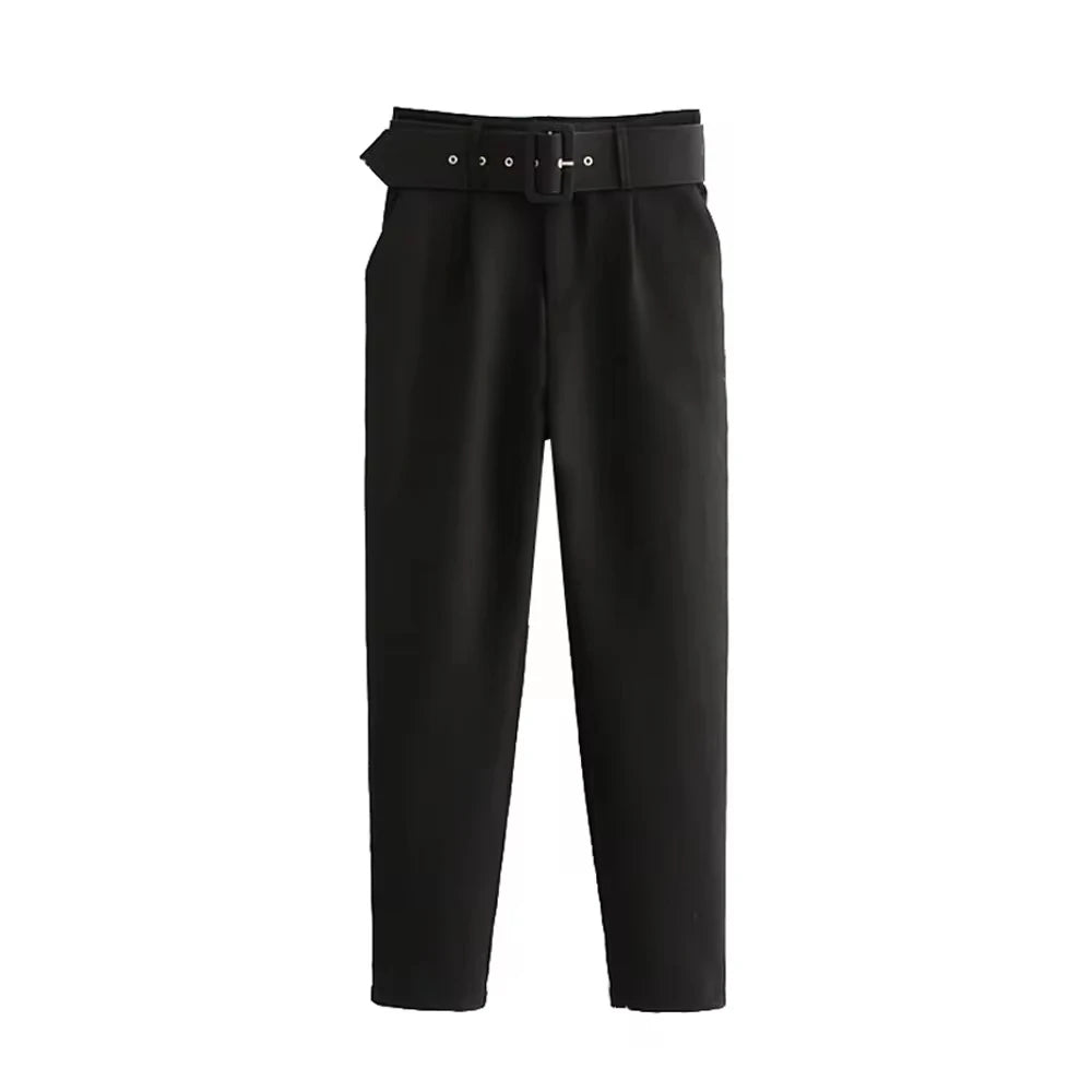 Ulvly High-Waist Belted Trousers