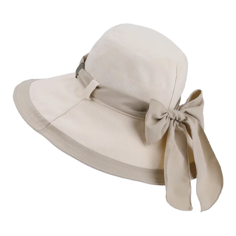 Ulvly Strap Bow Wide-Brim Bucket Hat