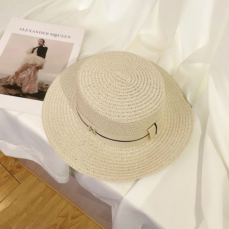 Ulvly Luxury Flared Straw Sun Hat
