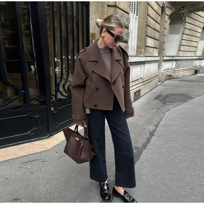 Ulvly Double-Breasted Wool-Blend Coat