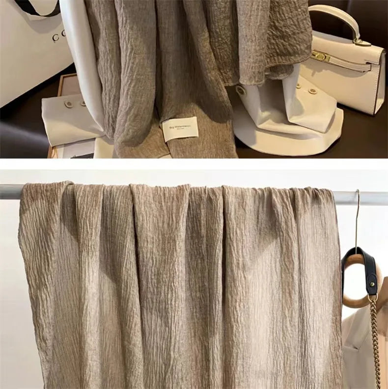 Ulvly Retro Cotton-Linen Touch Scarf