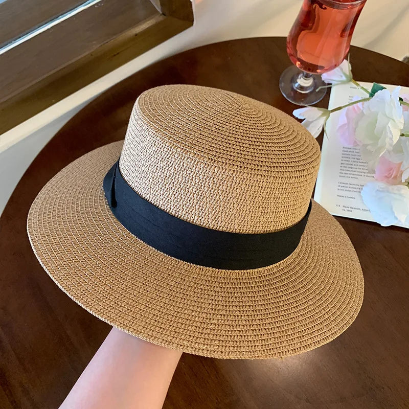 Ulvly Luxury Flared Straw Sun Hat
