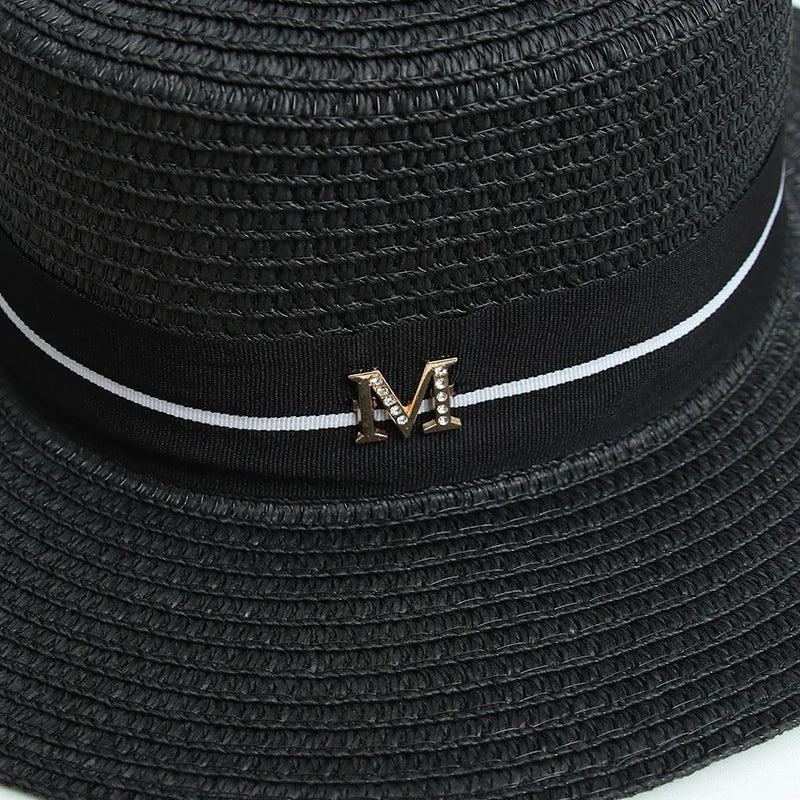 Ulvly Luxury Flared Straw Sun Hat
