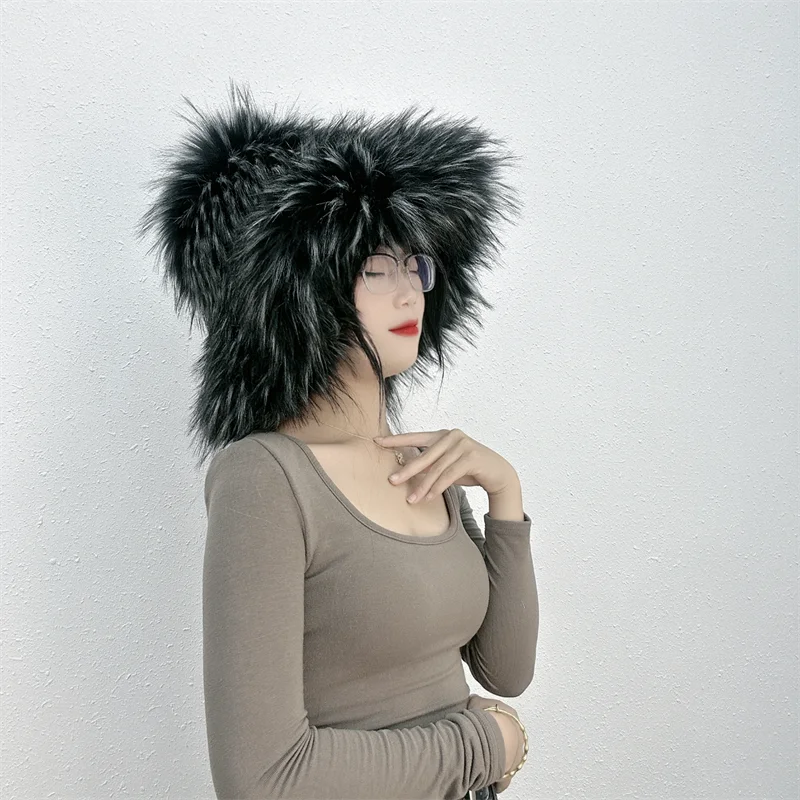 Ulvly Winter Plush Bucket Hat with Earflaps
