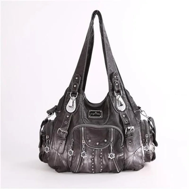 Ulvly Soft PU Leather Hobo Bag