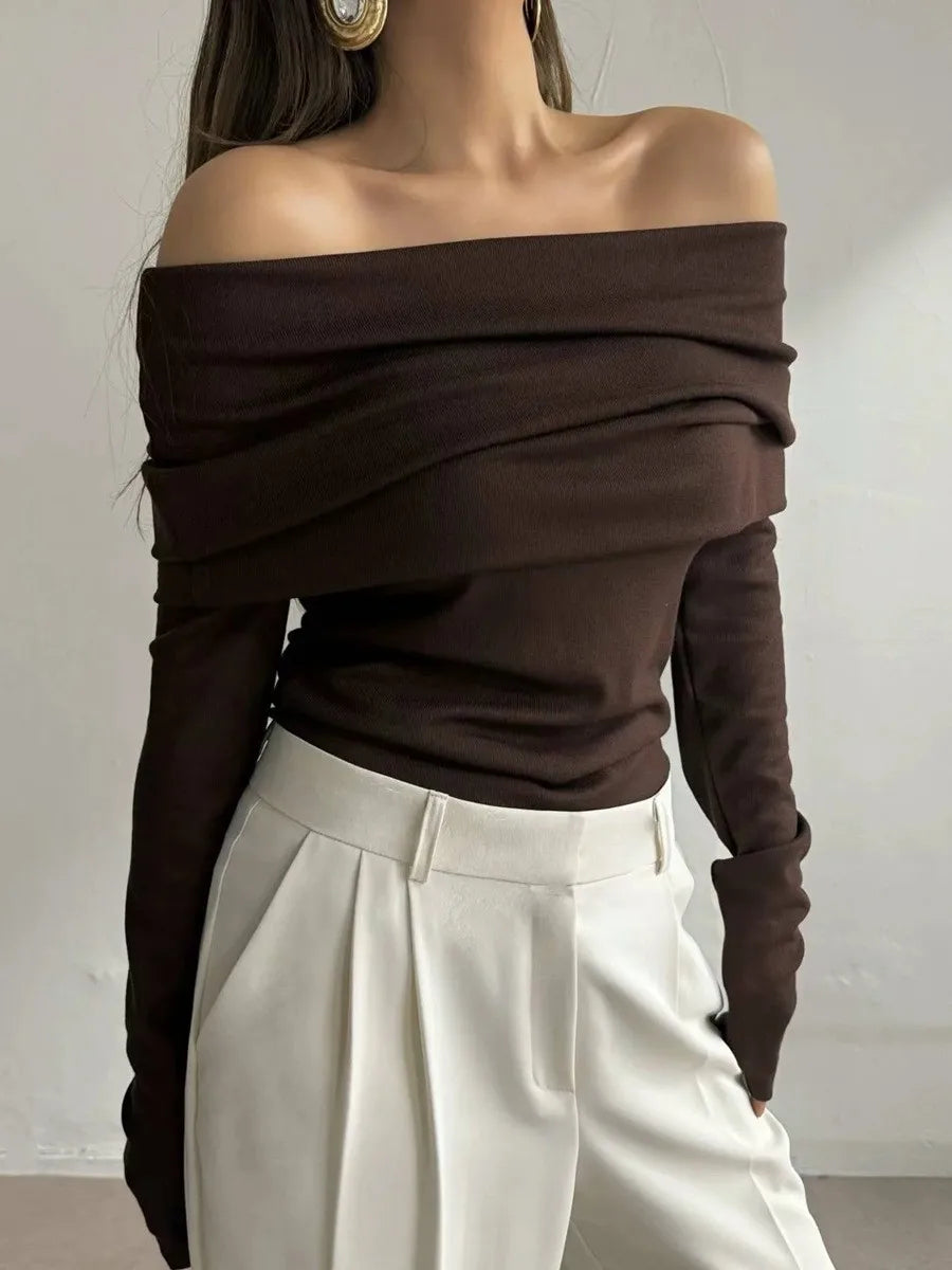 Ulvly One-Shoulder Knit Pullover