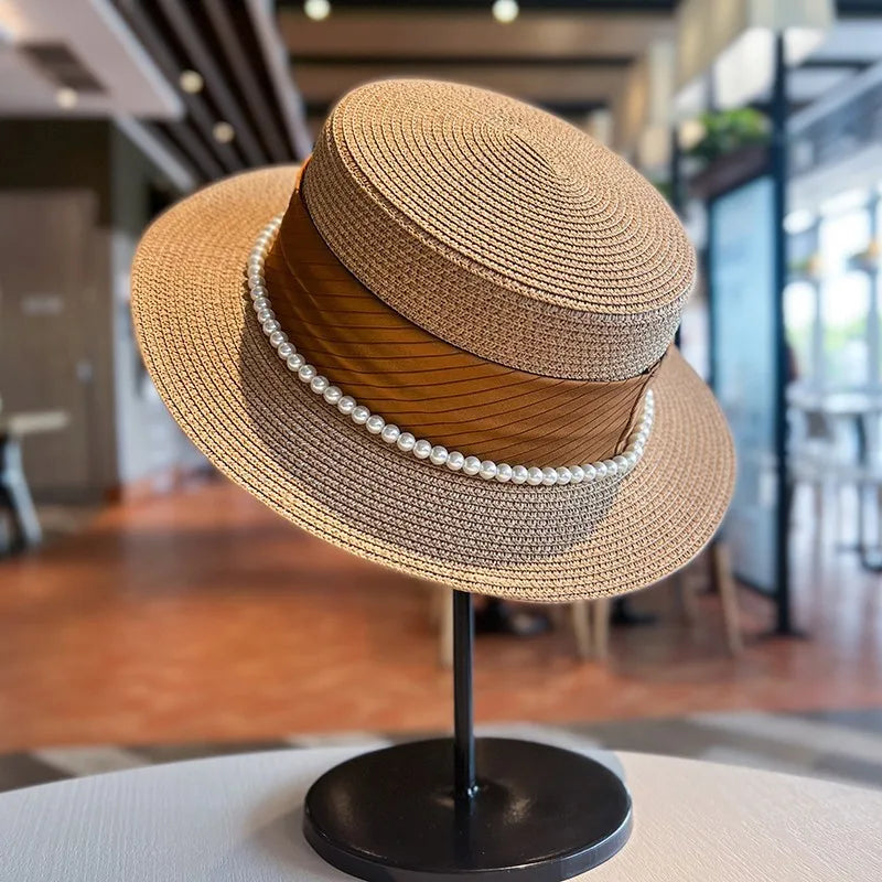 Ulvly Luxury Flared Straw Sun Hat