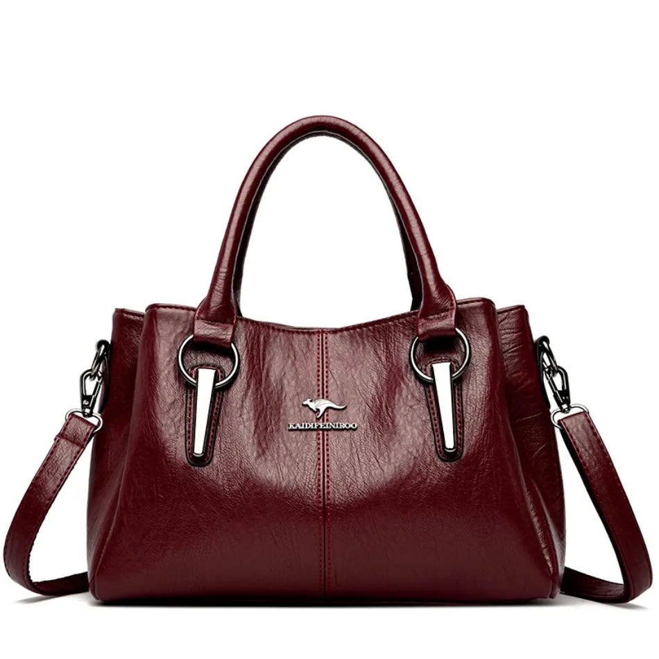 Ulvly 3-Layer Soft PU Leather Crossbody Bag