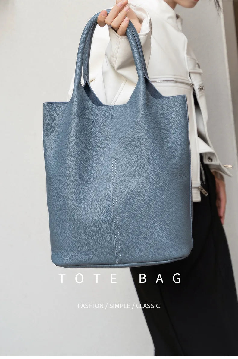 Ulvly Genuine Cowhide Commuter Tote