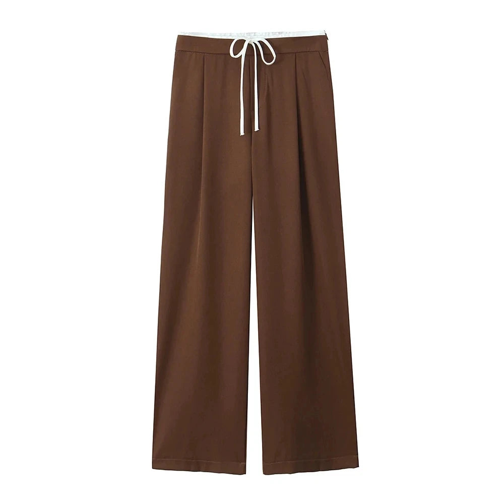 Ulvly Double-Waist Wide-Leg Trousers
