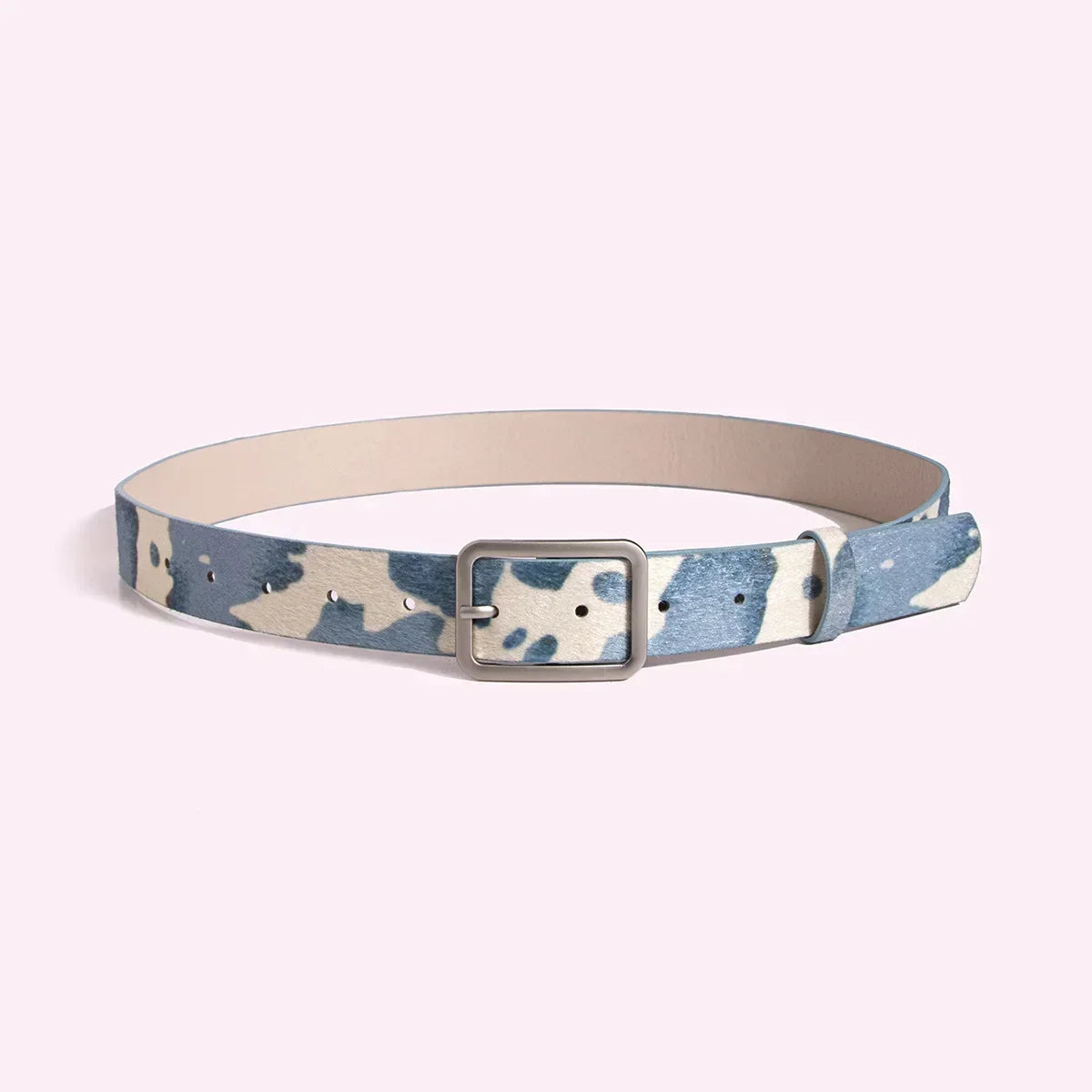 Ulvly Cow Print Faux Fur Belt