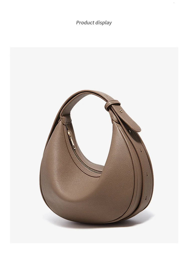Ulvly Half-Moon PU Shoulder Bag