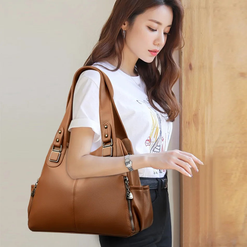 Ulvly Soft Leather Casual Tote