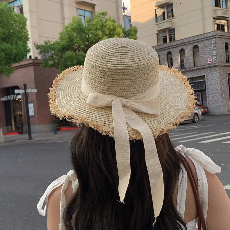 Ulvly Luxury Flared Straw Sun Hat