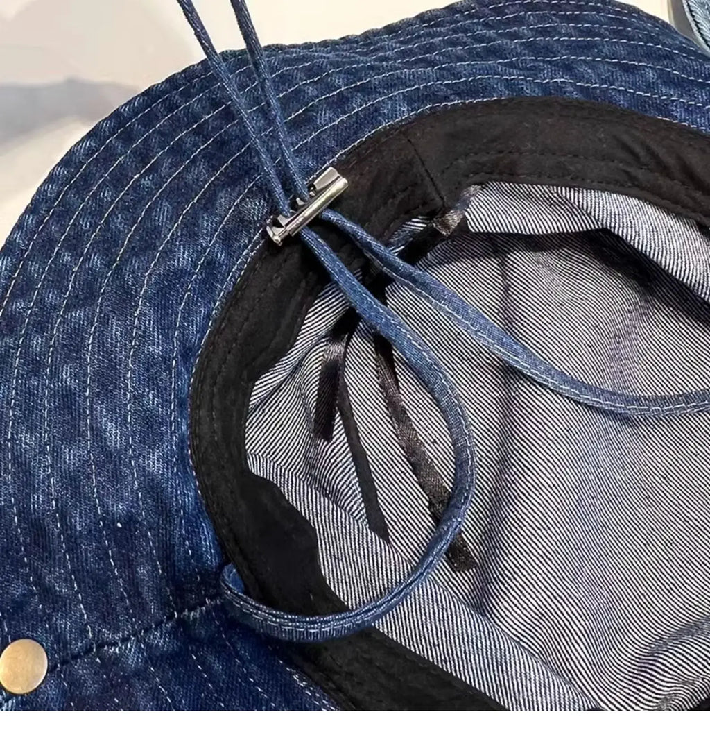 Ulvly Vintage Washed Denim Bucket Hat