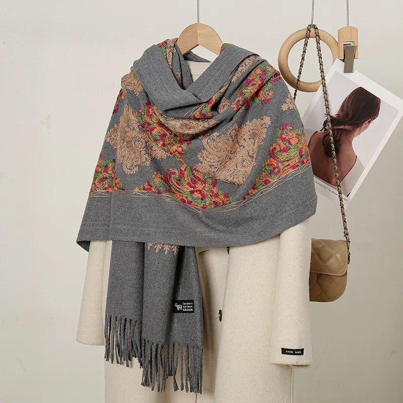 Ulvly Floral Paisley Cashmere Wrap